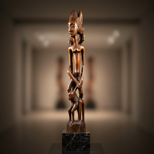 Tall Carved Wooden Form artwork